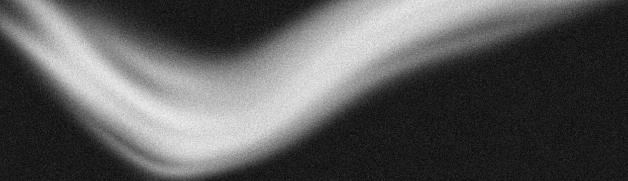 Grainy black and white abstract background with sharp contrasts and dynamic curvy liquid line shapes, dark noise texture monochrome banner, poster backdrop design with modern aesthetics