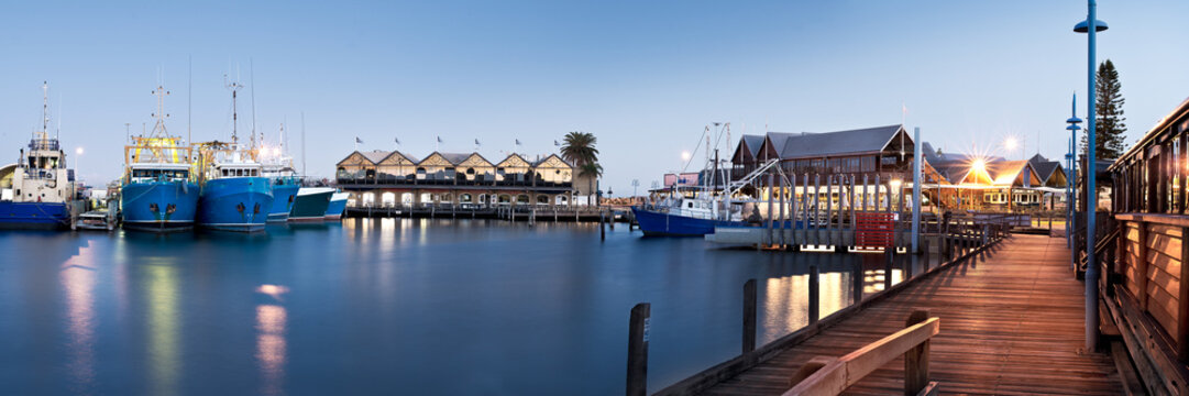 Early morning light at fishing boat harbour fremantle