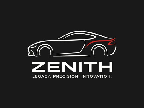 Elegant minimalist line art automotive logo design featuring a sleek car profile, embodying speed and modern precision for a sophisticated brand identity