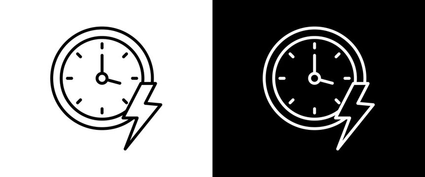 Speed white and black icon set design