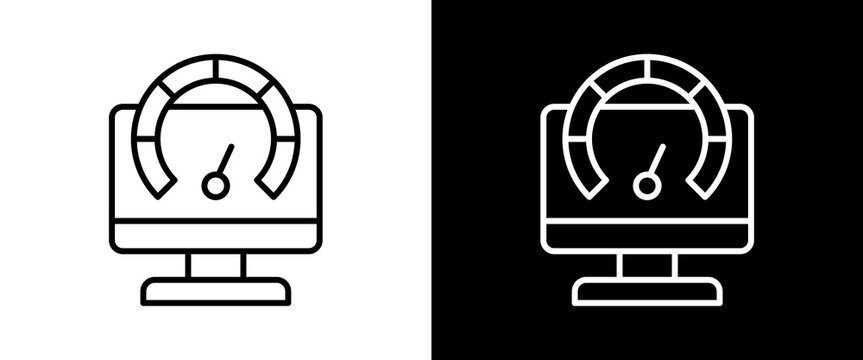 Speedometer white and black icon set design