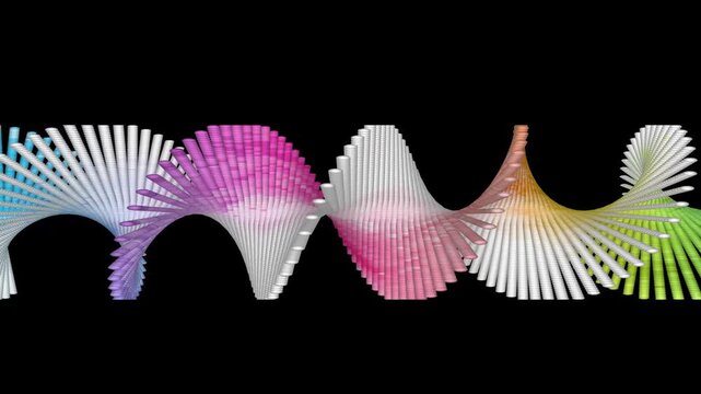 abstract colorful DNA structure 3d rotate animation video background