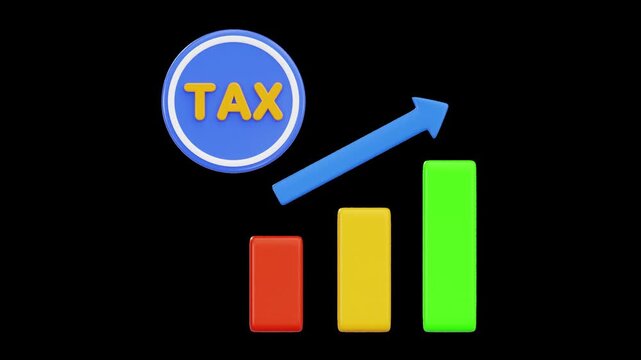 Tax Strategy and Financial Growth 3D Animation | Alpha Channel