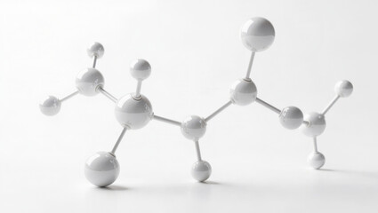 Obraz premium Molecule model white abstract chemistry science atom sphere bond molecular structure chemical 3d render isolated minimal clean