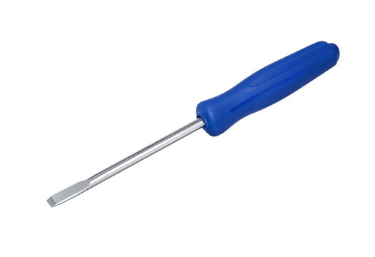 Flat head screwdriver with blue ergonomic handle screwdriver flathead handtool maintenance construction