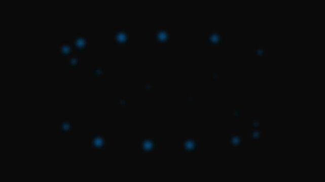 A collection of glowing blue particles floating in deep dark space background