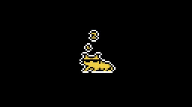 Pixel Art Sleeping Cat Animation Seamless Loop Retro Game Sprite