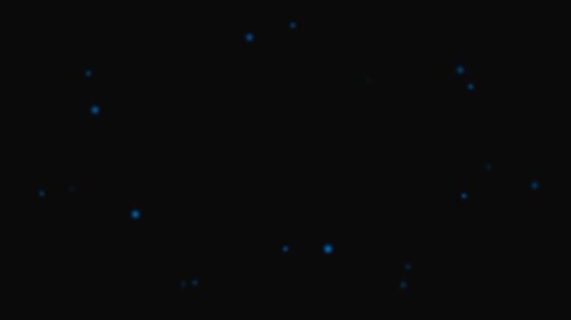 Minimalist composition of scattered blue light points against black space