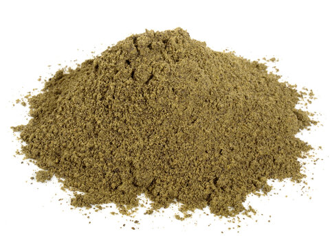 Food and Health - Hemp Seed Powder  on white Background