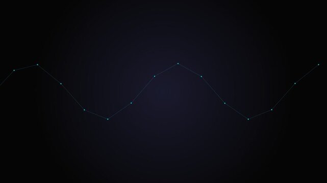 Minimalist digital wave pattern formed by glowing dots against dark background