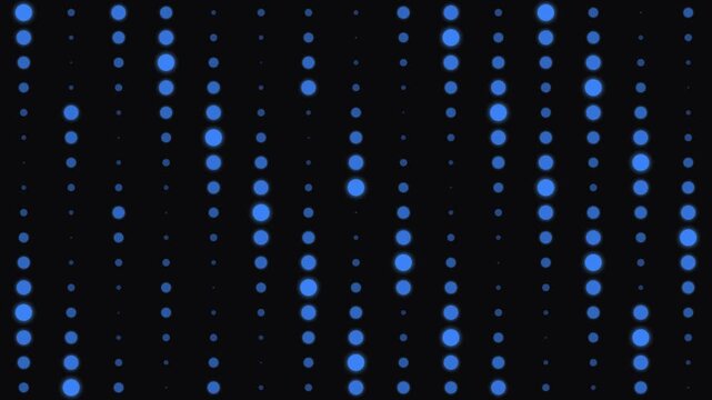 Abstract background featuring a pattern of glowing blue dots on black