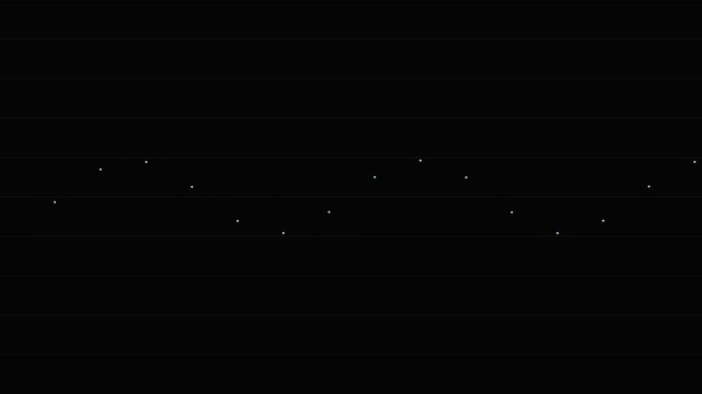 Minimalist white data points plotted along an abstract horizontal wave line