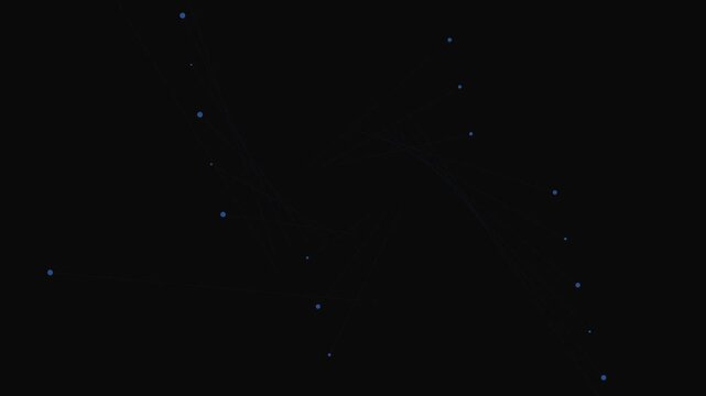 Minimalist geometric pattern of blue dots arranged in a sharp triangle shape