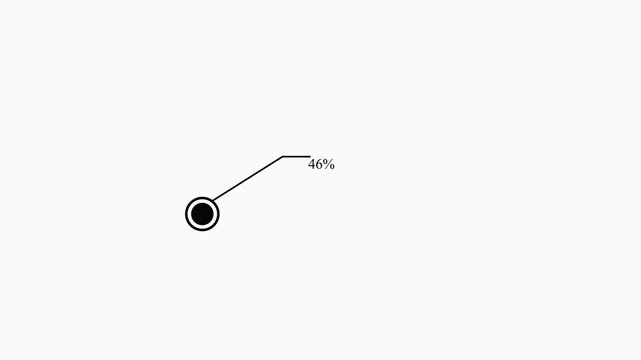 Percentage sign symbol with line pointing to circle graph chart 100 percent ratio diagram proportion.