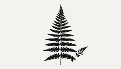 Black silhouette of a fern leaf. © ikhsan