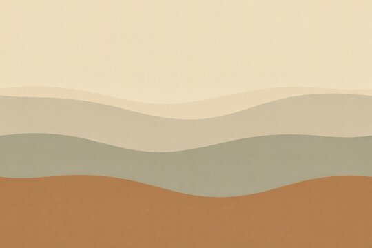 Abstract background, featuring smooth flowing, horizontal waves in, soft earth tones, of beige, light, brown, and muted, sage green colors