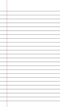 Vertical lined notebook paper drawing animation white background, animated school journal page mobile writing