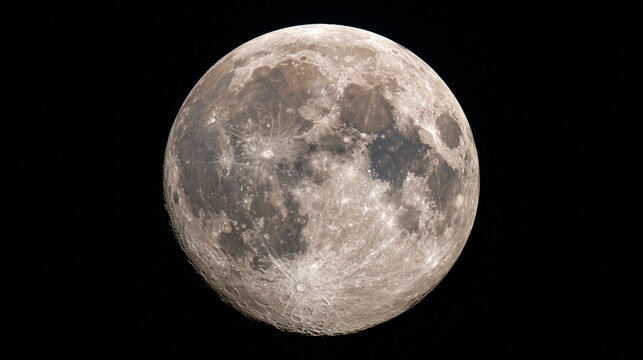 crater. Detailed closeup of the moon's surface showcasing intricate craters against the vast darkness of space. STEM education sheets.