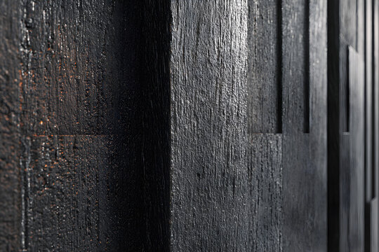 Low contrast black wooden surface wallpaper with uniform texture and refined matte finish