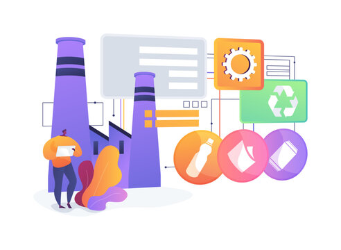Material Recovery Flowchart abstract concept vector illustration.