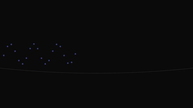 Abstract digital scatter plot on a dark background with curved lines