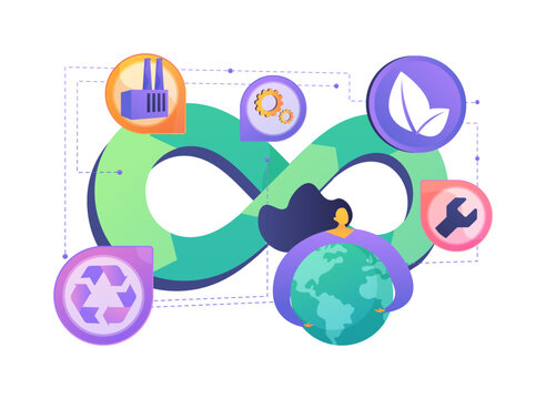 Circular Use Cycle Diagram abstract concept vector illustration.