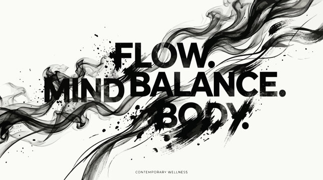 Mindfulness, balance, and harmony vector graphics, flow state illustrations, body and mind balance art