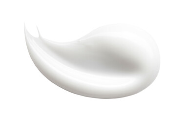 Close-up photo of a smear of creamy lotion on a white background