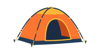 Orange camping tent vector illustration isolated on white © Mark