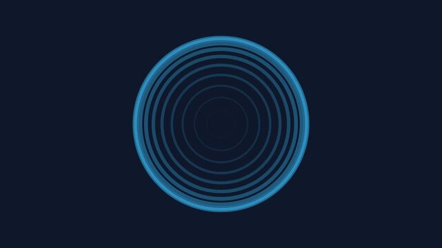 Minimalist circular ring outline glowing against a solid dark navy background