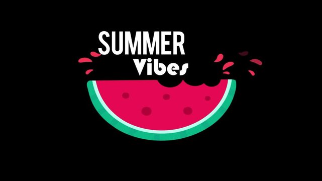 Summer vibes watermelon illustration. Tropical fruit graphic design art.
