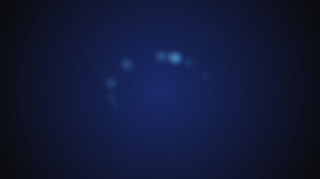 A glowing blue loading spinner animation displayed on a dark background