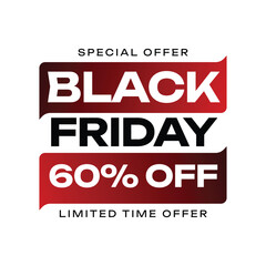 Fototapeta premium Black Friday Discount Offer Card Isolated on White Background