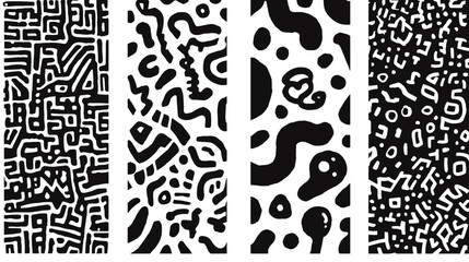 Fototapeta premium Modern Abstract Black And White Patterns With Unique Shapes And Textures For Graphic Design