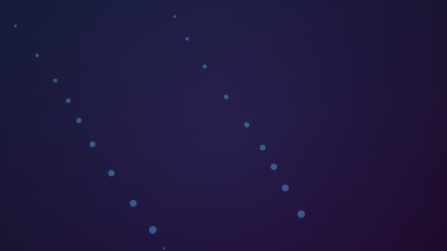 Minimalist composition of two parallel diagonal lines of glowing blue dots