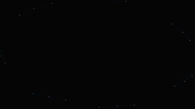 Minimalist scattered white dots arranged in a wide oval on black background