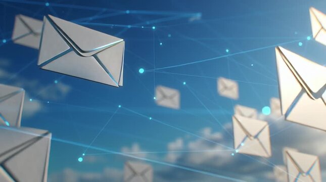 Mail message envelopes digital technological.