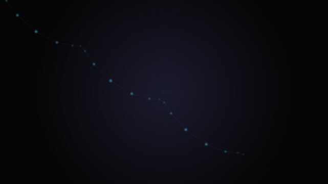 Abstract data visualization showing a connected path of glowing blue nodes