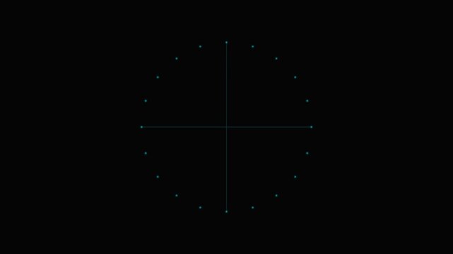 Minimalist geometric circle formed by thin white dots on a black background