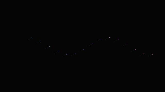 A subtle wave of tiny glowing lights arranged in a dark void background
