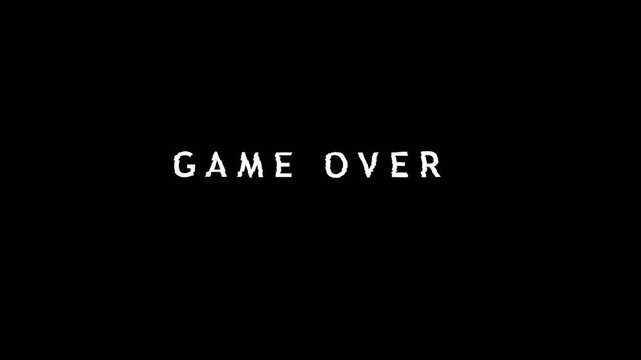 Retro Glitch Game Over Text Screen Loop