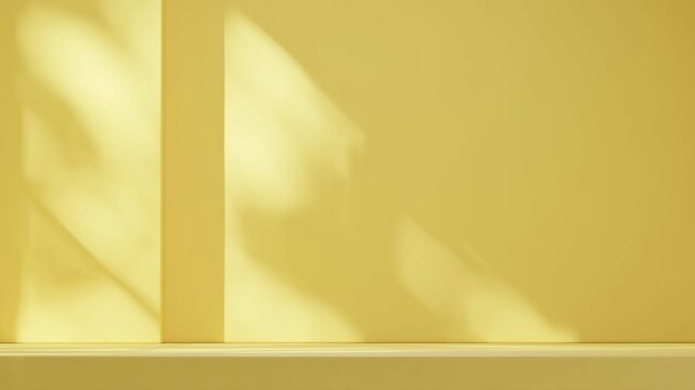 video footage of backdrop poster design, on a sparse, unoccupied area with light yellow color
