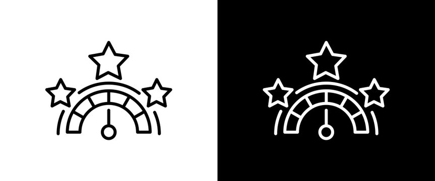 Rating white and black icon set design