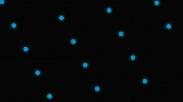 A regular grid of glowing blue dots arranged on a deep black background
