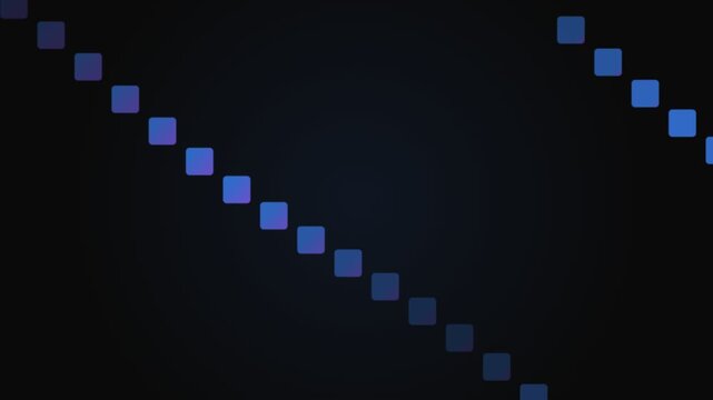 Abstract background featuring two diagonal lines of glowing blue square pixels