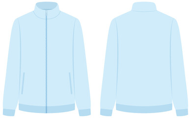 Light Blue Fleece Jacket Mockup with Front and Back Views © GraphicsRF