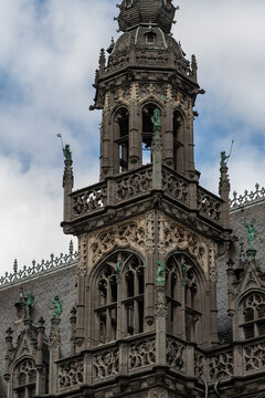 Brussels, Belgium: Tower of Brussels City Museum at Grand Place, or Grote Markt, the central square of Brussels in Belgium