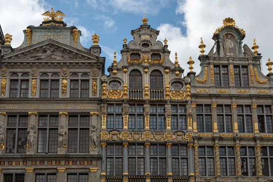 Brussels, Belgium: Grand Place, facades northwest side