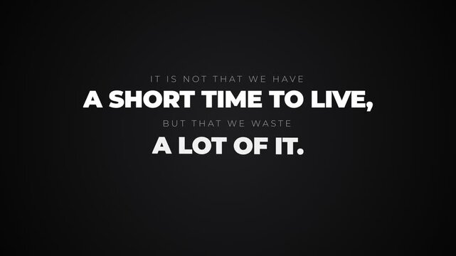 Cinematic Dark Kinetic Typography Seneca Quote About Time 4K