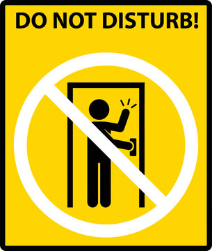 Do not disturb warning sign with person icon vector illustration